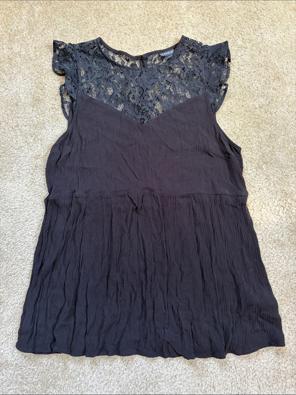 Torrid Black Lace Sleeveless Tank Top